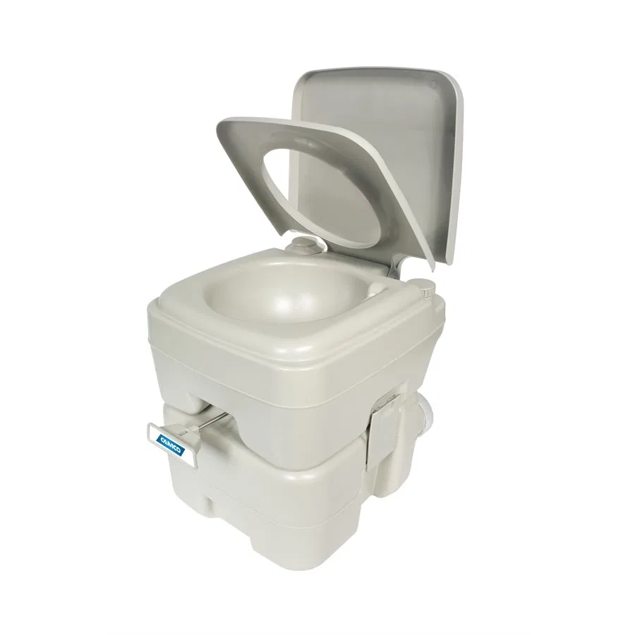 41541 – CAMCO Toilet, Portable 2.5 Gallon Fresh Water Tank And 5.3 Gallon Waste Holding Tank Capacity Bellows Pump Fl...